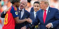 U.S. President Donald Trump and FIFA President Gianni Infantino congratulate Lamine Yamal #19 of Spain as they present him with the Winners Medal after Spain defeated Argentina in the FIFA World Cup 2026 Final at New York New Jersey Stadium on July 19, 2026 in East Rutherford, New Jersey. Spain defeated reigning World Cup champions Argentina, who were led by Lionel Messi, with the lone goal coming from Ferran Torres #7 in the 106th minute of extra time. (Photo: Andrew Harnik / Getty Images)