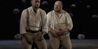 Atandwa Kani and Albert Pretorius in 'Othello'. (Photo: Fiona MacPherson)