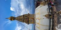 Monkey Temple. Nepal juky 2022 ( after a rainstorm) view of Kathmandu Valley behind the stupa. Image: Sarita Bhattarai. 
