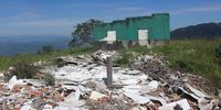 The gutted remains of staff accommodation overlooking the Nkandla forest reserve. (Photo: Tony Carnie)