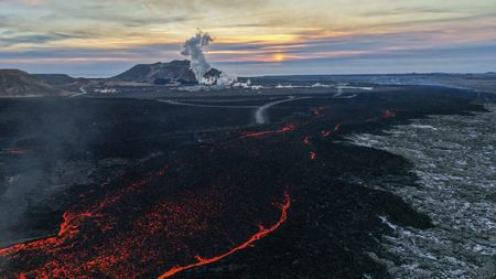 Volcano erupts again in Iceland, spewing lava and smoke