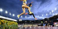 Courtney Wayment (L) of the United States and Marwa Bouzayani of Tunisia compete in the Women's 3000m Steeple chase during the World Athletics Diamond League final 2025 athletics meeting in Zurich, Switzerland, 28 August 2025.  EPA/ENNIO LEANZA