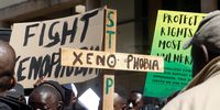 Protesters gather for the Kopanang Africa Against Xenophobia march in April