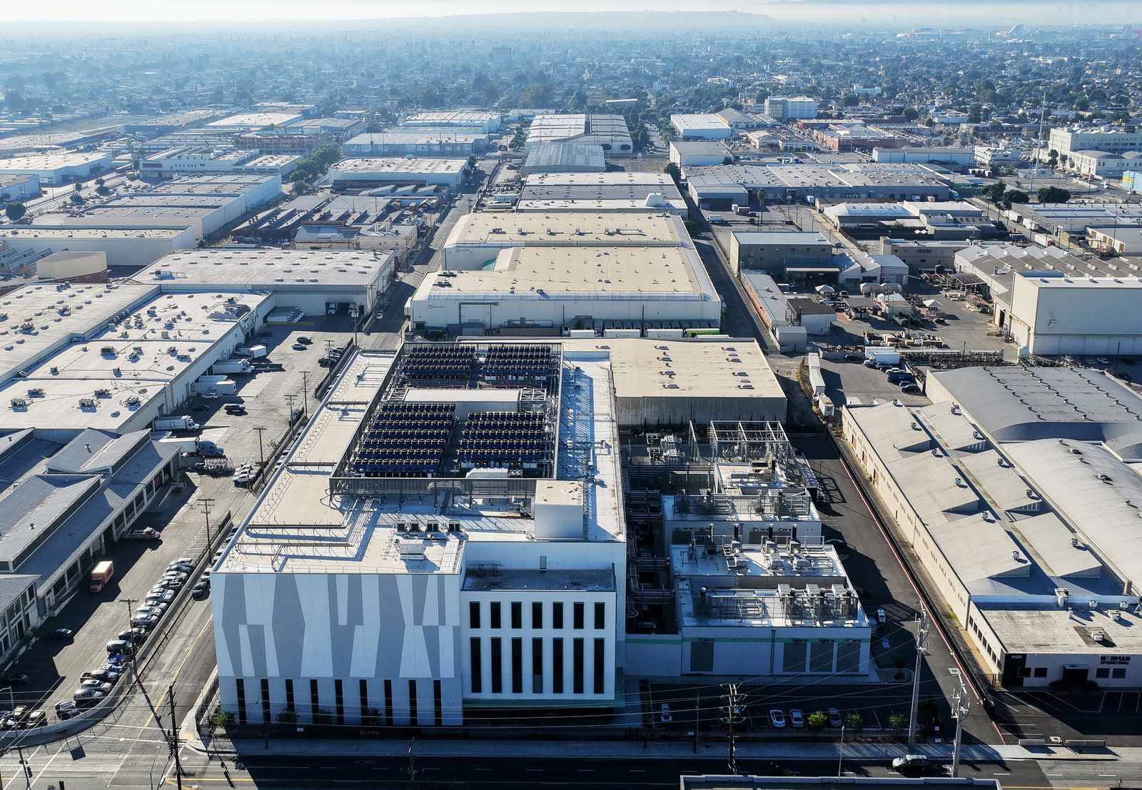 A 33-megawatt data centre with a closed-loop cooling system in Vernon, California, on 20 October 2025. A surge in demand for AI infrastructure is fuelling a boo