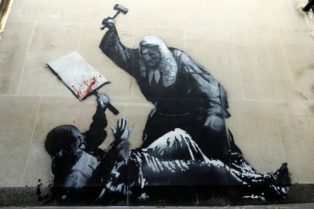 A new Banksy mural is scrubbed from London wall