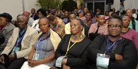 Family members of the Life Esidimeni victims at the Emoyeni Conference Centre, where the Life Esidimeni arbitration took place in January 2018 in Johannesburg. (Photo: Joyrene Kramer)