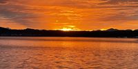 Sunset across the Knysna lagoon. 28 May 2021.