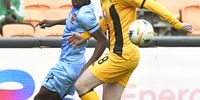 Mokibelo Ramabu of Polokwane City (left) and Bradley Cross of Kaizer Chiefs during a Betway Premiership match at FNB Stadium in Johannesburg on 24 May 2025. (Photo: Sydney Seshibedi / Gallo Images)