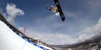 ASPEN, COLORADO - MARCH 21: Chloe Kim of the United States takes a training run for the women's snowboard halfpipe final during Day 4 the Land Rover U.S. Grand Prix World Cup at Buttermilk Ski Resort  on March 21, 2021 in Aspen, Colorado. (Photo by Tom Pennington/Getty Images)