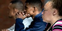 From left, Jacquen Appollis, Steveno van Rhyn and Raquel ‘Kelly’ Smith in the Western Cape Division of the High Court sitting at the White City Multipurpose Centre in Saldanha Bay on 27 March 2025. (Photo: Gallo Images / Die Burger / Jaco Marais)
