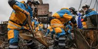 Police forces search for victims in the burned down Asaichi market following a powerful earthquake that hit the region, in Wajima, Ishikawa Prefecture, Japan, 10 January 2024. According to the latest data released by the Ishikawa Prefecture Government, at least 206 people were killed and 100 persons are still missing following a magnitude 7.6 earthquake, which occurred on 01 January in central Japan. About 26,000 residents in Ishikawa Prefecture have evacuated to 390 makeshift evacuation centers.  EPA-EFE/JIJI PRESS JAPAN OUT EDITORIAL USE ONLY/