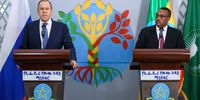 Russian Foreign Minister Sergei Lavrov (left) and Foreign Minister of Ethiopia Demeke Mekonnen Hassen (right) attend a press conference during their meeting in Addis Abeba, Ethiopia, 27 July 2022. (Photo: EPA-EFE / Russian Foreign Affairs Handout) 