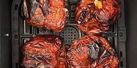 Red peppers in the air fryer. (Photo: Tony Jackman)