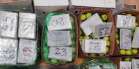 Bricks of cocaine were concealed in boxes of green apples imported into India from South Africa. (Photo: India's Press Information Bureau)