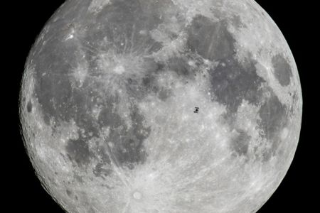 International Space Station captured in the foreground of the Moon, and more around the world