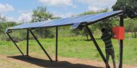 An employee at the Matsila Community farm, Limpopo checks on one of the solar stations that powers a borehole supplying water to animals on the property. (Photo:Lucas Ledwaba/Mukurukuru Media)