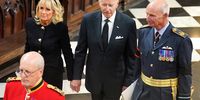 LUS President Joe Biden (centre) and First Lady Jill Biden arrive at the State Funeral of Queen Elizabeth II, held at Westminster Abbey, on September 19, 2022 in London, England.  Elizabeth Alexandra Mary Windsor was born in Bruton Street, Mayfair, London on 21 April 1926. She married Prince Philip in 1947 and ascended the throne of the United Kingdom and Commonwealth on 6 February 1952 after the death of her Father, King George VI. Queen Elizabeth II died at Balmoral Castle in Scotland on September 8, 2022, and is succeeded by her eldest son, King Charles III. (Photo: Dominic Lipinski - WPA Pool / Getty Images)