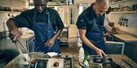 Yes, Chef! Johannes Richter, right, and sous chef, Luckson Mare, take the heat. (Photo: JoNo Nienaber)<br>