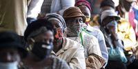 08/12/2021 Senior citizens queue for their monthly social grants outside Jabulani Mall in Soweto. (Photo: Gallo Images / ER Lombard)