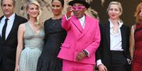 CANNES, FRANCE - JULY 06: Jury members  Kleber Mendonca Filho, Melanie Laurent, Mati Diop, jury president Spike Lee and Jessica Hausner  attend the "Annette" screening and opening ceremony during the 74th annual Cannes Film Festival on July 06, 2021 in Cannes, France. (Photo by Kate Green/Getty Images)