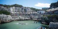 HERMANUS, SOUTH AFRICA  - MARCH 15: A general view of the Old Harbour on March 15, 2021 in Hermanus, South Africa. Hermanus is a seaside town southeast of Cape Town which is known as a whale-watching destination. (Photo by Gallo Images/Misha Jordaan)
