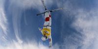 PARK CITY, UTAH - JANUARY 13: Mikael Kingsbury of Team Canada takes a run for the Men's Mogul Training during the Intermountain Healthcare Freestyle International Ski World Cup at Deer Valley Resort on January 13, 2022 in Park City, Utah. (Photo by Tom Pennington/Getty Images)