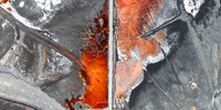 'Borax Studies'. This project shows a rarely used method of Borax mining from the air. Borax (sodium tetraborate decahydrate) and borate minerals have diverse industrial applications. They’re used in the production of glass, ceramics and enamels due to their ability to lower melting points and improve strength, and they’re also essential in manufacturing fibreglass, insulation and as a component in detergents and cleaning agents. This project shows a rarely used method of mining borax from the air. Wells are drilled into the lakebed to reach the brine layer below the surface and pumps are used to draw the brine solution out. The extracted brine is then pumped into large evaporation ponds or pans, which have a large surface area and allow the sun and natural evaporation to concentrate the minerals within the brine. Over time, as the water evaporates, borax and other minerals become more concentrated and highly saturated colours are visible on the surface. Image: © Kevin Krautgartner, Germany, Shortlist, Professional competition, Landscape, Sony World Photography Awards 2024