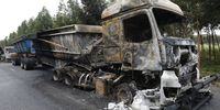 Two trucks were burnt to ashes on the N2 between Empangeni and Nseleni in KwaZulu-Natal on Tuesday morning on their way to Richards Bay. (Photo: Mandla Langa)