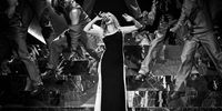 LONDON, ENGLAND - MARCH 02:  (EDITORIAL USE ONLY. NO PUBLICATIONS DEVOTED EXCLUSIVELY TO THE ARTIST) (EDITORS NOTE: Image has been converted to black and white) Kylie Minogue performs on stage during the BRIT Awards 2024 at The O2 Arena on March 02, 2024 in London, England. (Photo by Gareth Cattermole/Getty Images)