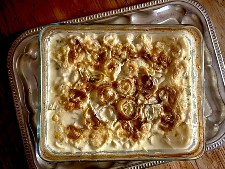 What’s cooking today: Leek, potato and bacon bake
