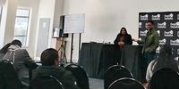 Speaker Deshni Pillay and programme director Miles Kubheka invite questions from the audience at the Food Indaba's Water and the Food System Conference