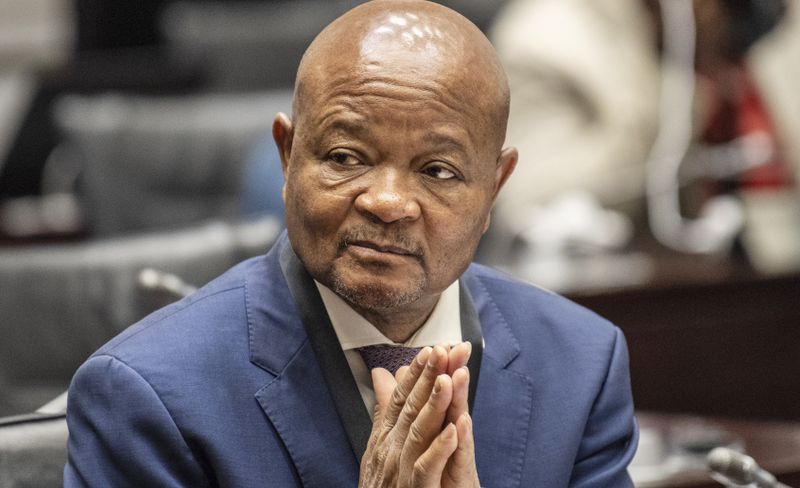 Live: Der suspendierte Polizeiminister Senzo Mchunu erscheint vor der ...