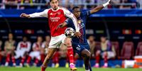 Kai Havertz of Arsenal and Willian Pacho of Paris Saint-Germain during the 2025/26 European Champions League final.