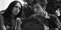 28 August 1963: From left, folk singers Joan Baez and Bob Dylan performing in Washington DC during the March on Washington civil rights rally. (Photograph by Rowland Scherman/ Getty Images)