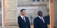 Chinese President Xi Jinping (L) is greeted by South African President Cyril Ramaphosa (R) for a meeting at the Union Buildings in Pretoria, South Africa, 22 August 2023. South Africa is hosting the 15th BRICS Summit starting on 22 August at the Sandton Convention Centre in Johannesburg, where emerging economies of Brazil, Russia, India, China and South Africa will get together. The Russian president will not attend the summit.  EPA-EFE/KIM LUDBROOK