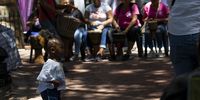Taya, who is 3 years old, ran from her seat to the middle of the drum circle and began dancing along to the music. She was attending the event with her mother Belitha, did not wish to disclose her surname, but said: “I am here to support all the women who have been abused and to stand up to men who abuse, I hope that some men will learn through this.” (Photo: Aisha Abdool Karim)