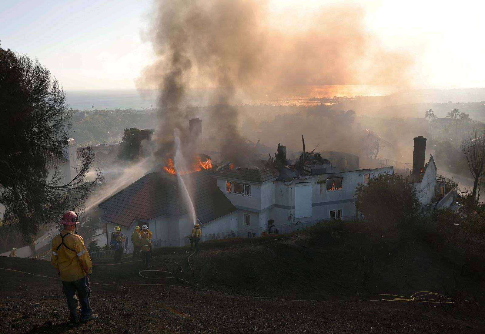 Wildfires Burn In Southern California During Red Flag Warnings