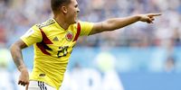 Juan Quintero of Colombia reacts after scoring the 1-1 during the FIFA World Cup 2018 group H preliminary round soccer match between Colombia and Japan in Saransk, Russia, 19 June 2018. EPA-EFE/RUNGROJ YONGRIT