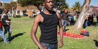 Photo: Thokozani Mkwebane, 24, spoke to the New Frame about why he was a part of the national shutdown on April 25, 2018. Photo Daylin Paul for New Frame
