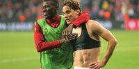 Roma’s Mohamed Camara (L) and teammate Edoardo Bove (R) celebrate after the UEFA Europa League semi final second leg soccer match between Bayer Leverkusen and AS Roma in Leverkusen, Germany, 18 May 2023.  EPA-EFE/FRIEDEMANN VOGEL
