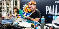 Sneaker painting at Comic Con Cape Town. Image: Matthew Sleep