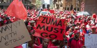 Protesters in Johannesburg were unanimous in their call for President Jacob Zuma to stand down with chants of Zuma must fall frequently heard throughout the day. Photo: IHSAAN HAFFEJEE