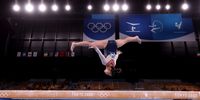 TOKYO, JAPAN - JULY 29: Sunisa Lee of Team United States competes on balance beam during the Women's All-Around Final on day six of the Tokyo 2020 Olympic Games at Ariake Gymnastics Centre on July 29, 2021 in Tokyo, Japan. (Photo by Jamie Squire/Getty Images)