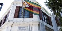 The Zimbabwean Consulate in Cape Town. Zimbabweans protested against the election results after victory for President Emmerson Mnangagwa was announced.  (Photo by Gallo Images/Brenton Geach)