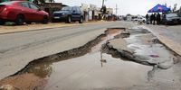 Johannesburg potholes filled with water