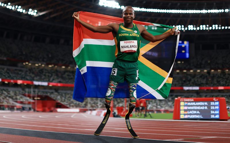 Ntando Mahlangu runs to hear the wind whistling past his ears