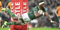 Siya Kolisi (captain) of South Africa dives over for his try. The Springboks lost the opening match of the 2025 CASTLE LAGER RUGBY CHAMPIONSHIP 22-38 against the Wallabies at Ellis Park on Saturday 16 Augustus 2025. (Photo: Anton de Villiers / SASPA)