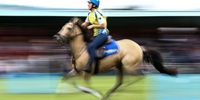  A rider takes part in the Mounted Games, an agility and skills demonstration performed on fast ponies, at the Chatsworth Country Fair in Bakewell, Britain, 01 September 2023. The Chatsworth Country Fair, running between 01 and 03 September, is held annually in the 1000-acre grounds of Chatsworth House in Derbyshire. The fair celebrates countryside pursuits such as horsemanship, dog racing and falconry as well as featuring brass bands, hot air balloons and military displays.  EPA-EFE/ADAM VAUGHAN