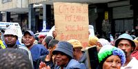 Protesters in De Villiers Street on 3 November. (Photo: Gallo Images / Luba Lesolle)
