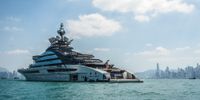 The Nord, a $500-million superyacht that's connected to sanctioned Russian tycoon Alexey Mordashov, in Hong Kong, China, on 14 October, 2022. (Photo: Lam Yik/Bloomberg via Getty Images)